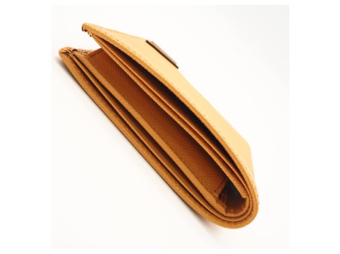 Prada Saffiano Leather Bi-Fold Wallet Orange - view 5