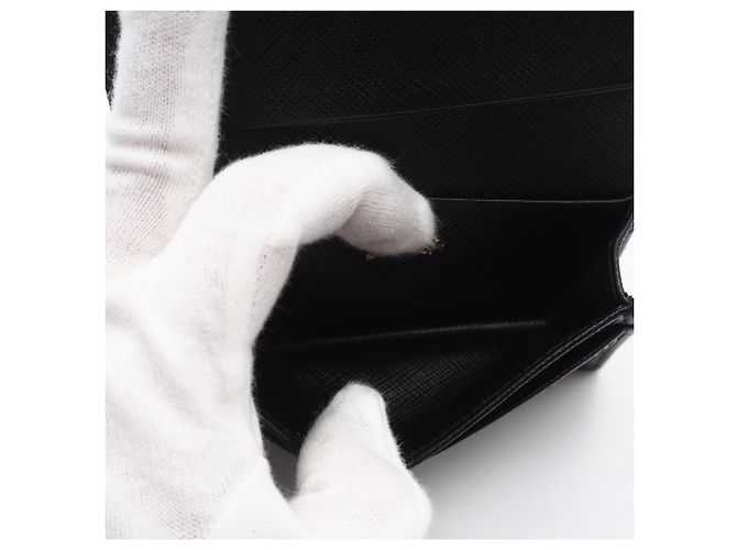 Tarjetero profesional bi-fold Saffiano de Prada Negro - vista 10