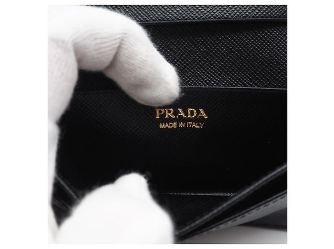 Tarjetero profesional bi-fold Saffiano de Prada Negro - vista 11