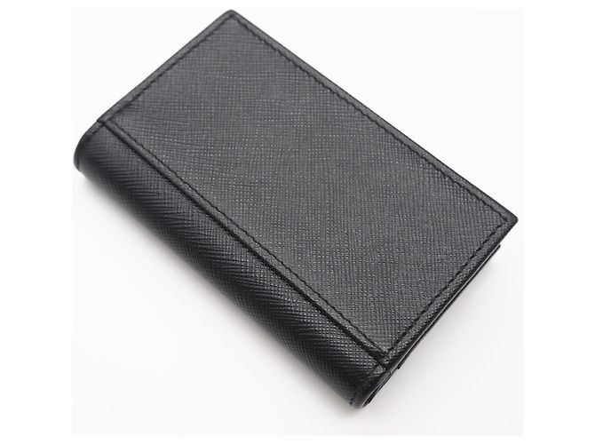 Tarjetero profesional bi-fold Saffiano de Prada Negro - vista 2