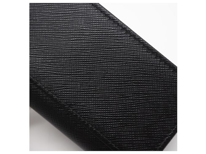 Tarjetero profesional bi-fold Saffiano de Prada Negro - vista 3