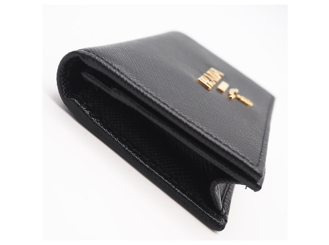 Tarjetero profesional bi-fold Saffiano de Prada Negro - vista 4