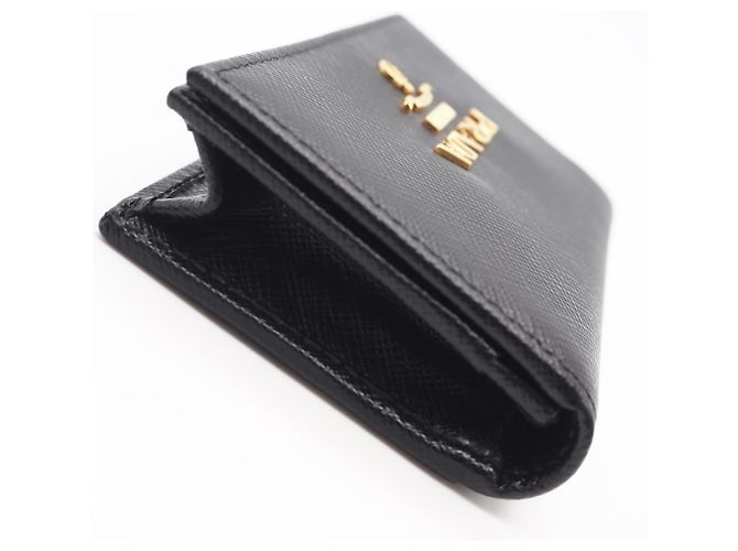 Tarjetero profesional bi-fold Saffiano de Prada Negro - vista 5