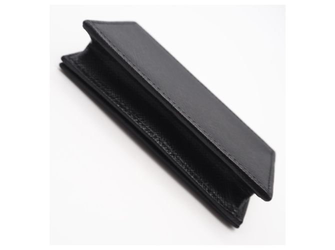 Tarjetero profesional bi-fold Saffiano de Prada Negro - vista 7