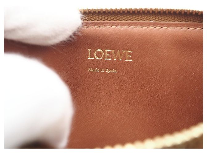 Tarjetero y monedero en lona jacquard Anagram Loewe Castaño Crudo - vista 10