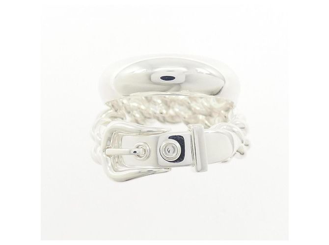 Hermes Hermès Boucles Sellier Inflexible Ring Silber - vista 2