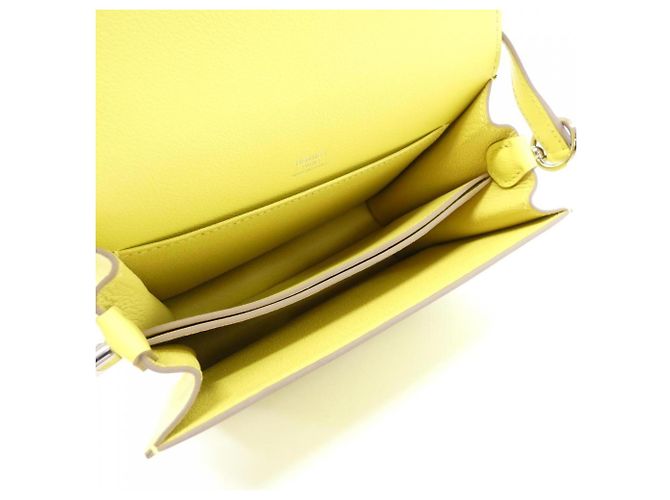 Hermès Borsa a tracolla Hermes Louli MINI 070510CK D'oro Giallo - vista 7