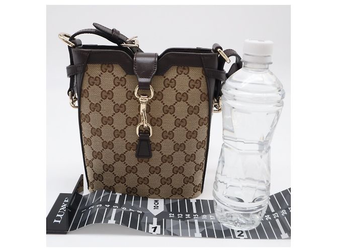 Borsa a tracolla mini bucket Gucci GG Canvas Marrone Multicolore - vista 3