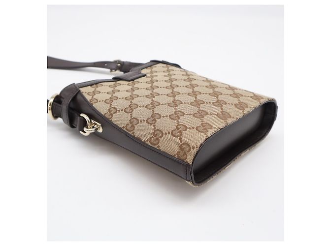 Borsa a tracolla mini bucket Gucci GG Canvas Marrone Multicolore - vista 6