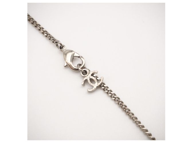 Chanel Coco Mark Strass-Halskette Silber - Ansicht 10