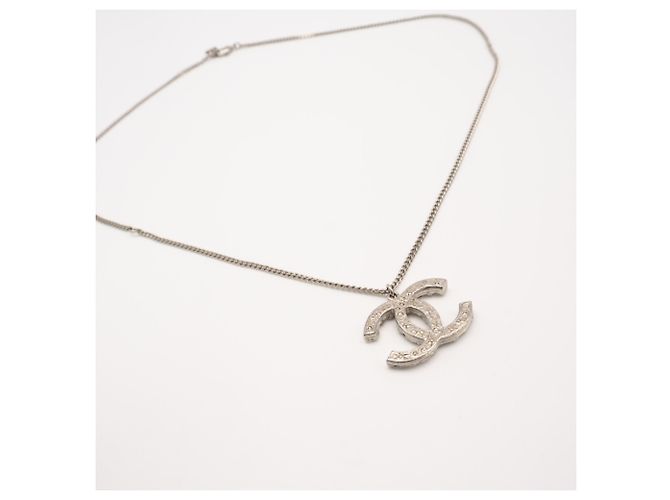 Chanel Coco Mark Strass-Halskette Silber - Ansicht 2