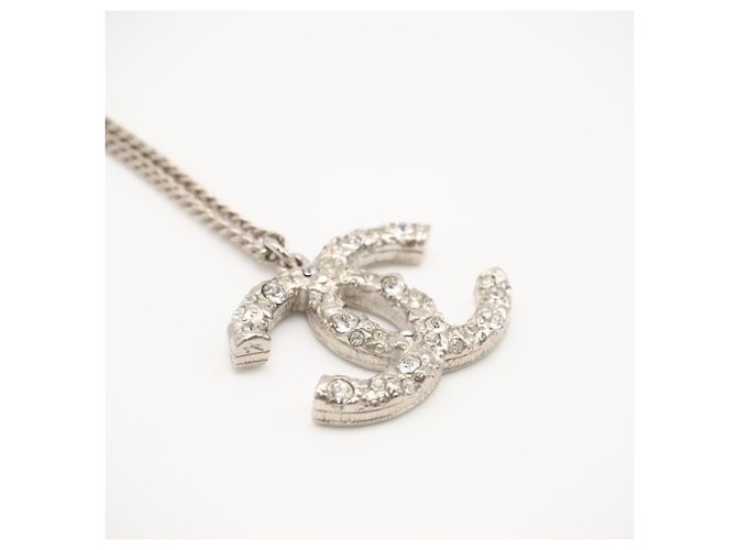 Chanel Coco Mark Strass-Halskette Silber - Ansicht 5