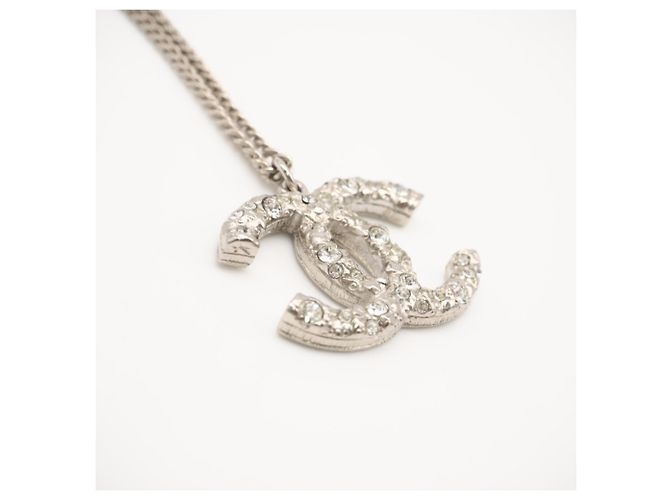 Chanel Coco Mark Strass-Halskette Silber - Ansicht 6