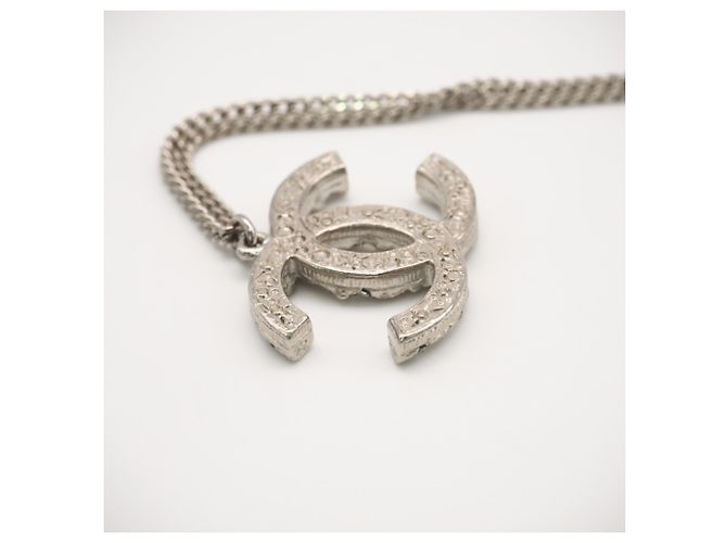 Chanel Coco Mark Strass-Halskette Silber - Ansicht 9