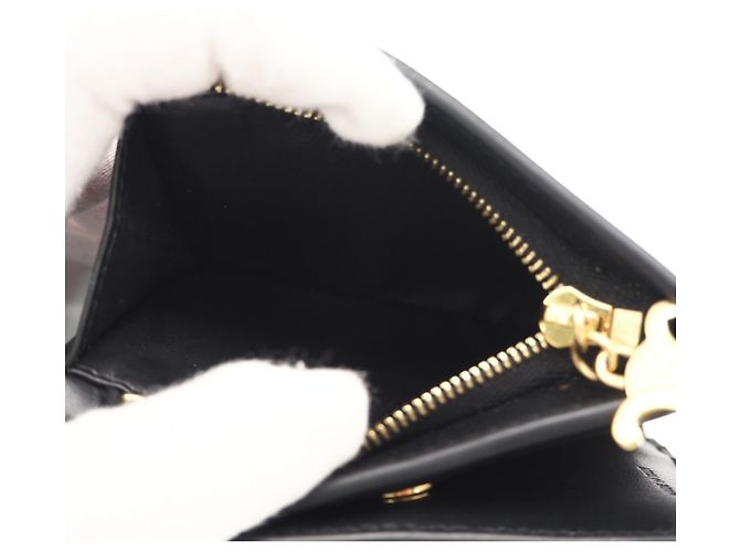 Triomphe Céline Cartera compacta de piel de becerro granulada Celine Negro - vista 13