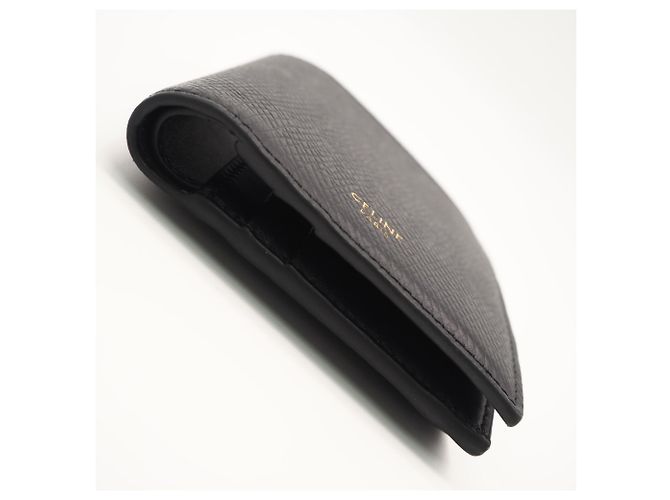 Triomphe Céline Cartera compacta de piel de becerro granulada Celine Negro - vista 6