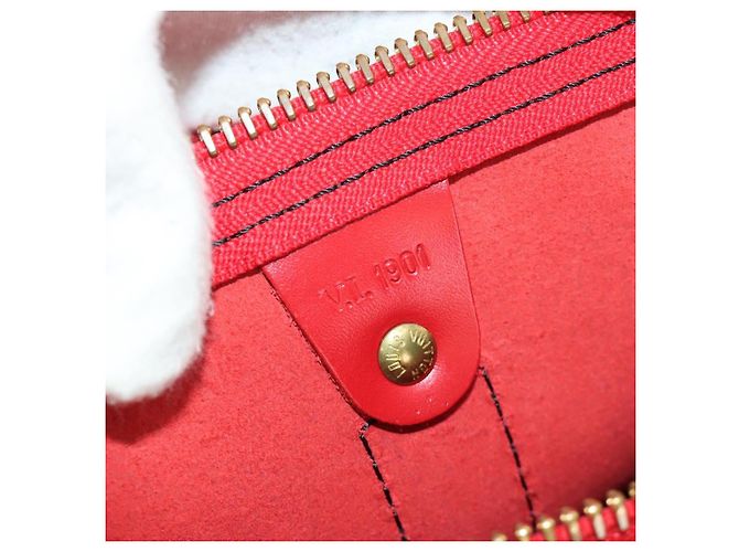 LOUIS VUITTON Epi Keepall 55 Borsa Boston Rossa M42957 LV Auth 189584V Rosso - vista 11