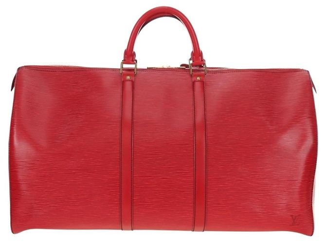 LOUIS VUITTON Epi Keepall 55 Borsa Boston Rossa M42957 LV Auth 189584V Rosso - vista 2