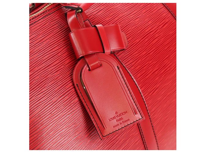 LOUIS VUITTON Epi Keepall 55 Borsa Boston Rossa M42957 LV Auth 189584V Rosso - vista 20