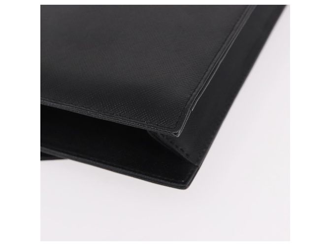 Clutch SAINT LAURENT in pelle nera con dettagli dorati Auth 190126A Nero D'oro - vista 15