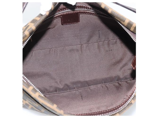 FENDI Zucca Canvas Mamma Baguette Borsa a Spalla Nero Marrone Auth 190180SAV - vista 10
