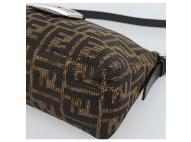 FENDI Zucca Canvas Mamma Baguette Borsa a Spalla Nero Marrone Auth 190180SAV - vista 14