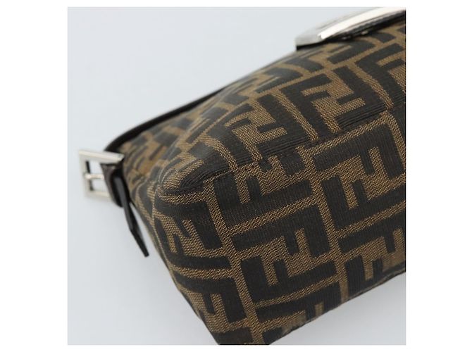 FENDI Zucca Canvas Mamma Baguette Borsa a Spalla Nero Marrone Auth 190180SAV - vista 15