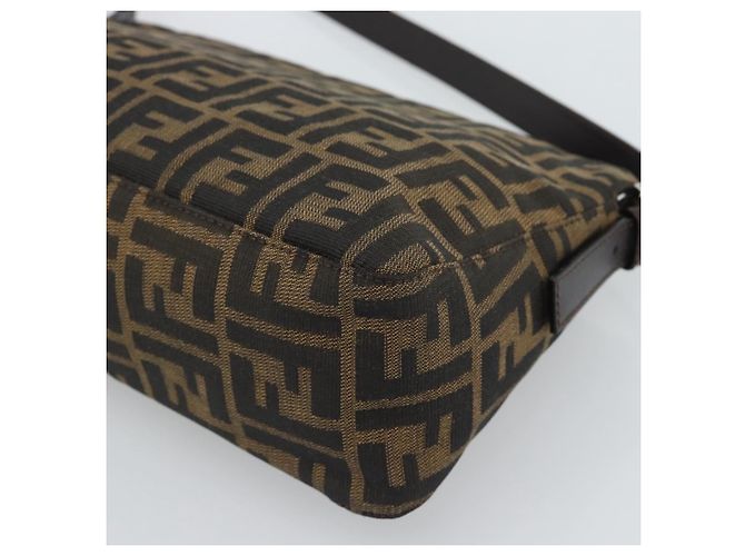 FENDI Zucca Canvas Mamma Baguette Borsa a Spalla Nero Marrone Auth 190180SAV - vista 16