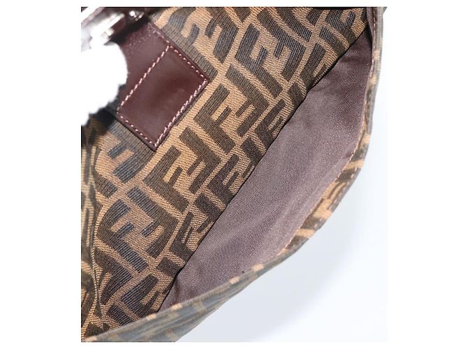 FENDI Zucca Canvas Mamma Baguette Borsa a Spalla Nero Marrone Auth 190180SAV - vista 24