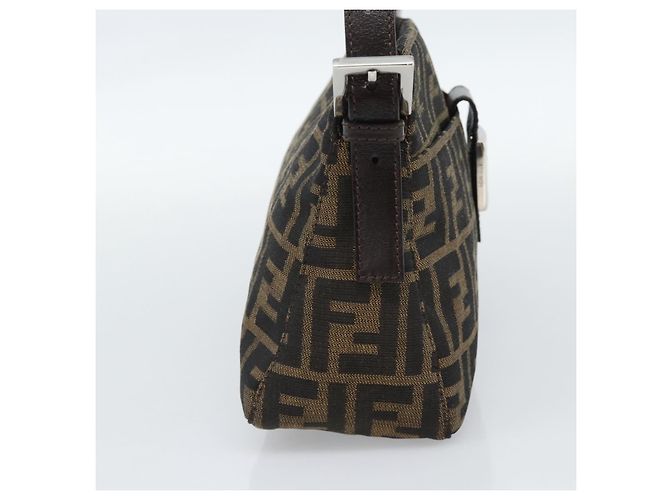 FENDI Zucca Canvas Mamma Baguette Borsa a Spalla Nero Marrone Auth 190180SAV - vista 3