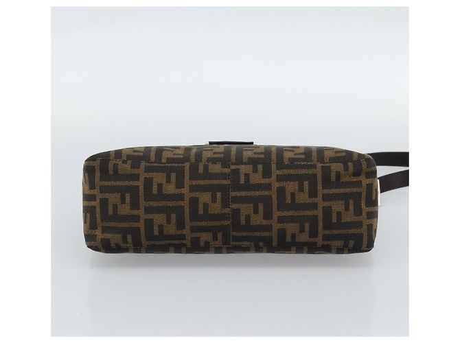 FENDI Zucca Canvas Mamma Baguette Borsa a Spalla Nero Marrone Auth 190180SAV - vista 5