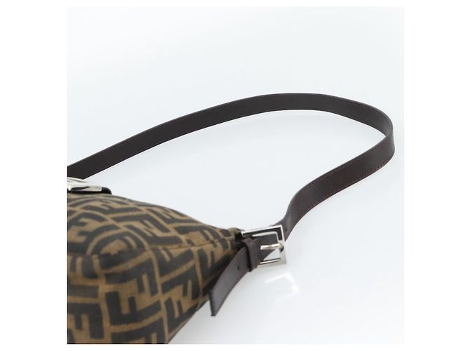 FENDI Zucca Canvas Mamma Baguette Borsa a Spalla Nero Marrone Auth 190180SAV - vista 8