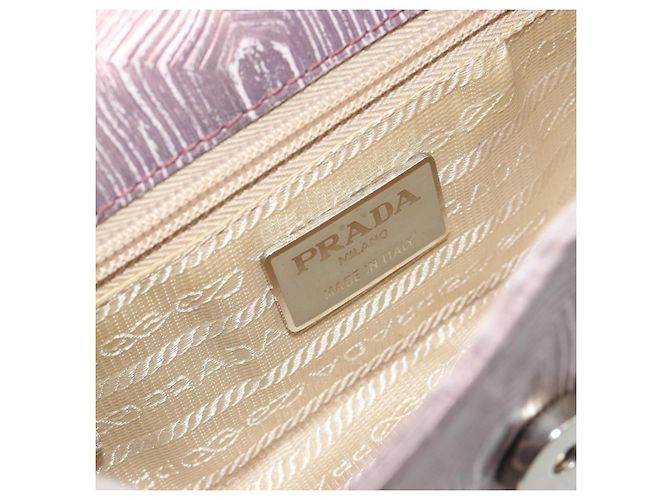 Bolsa de mão PRADA de couro roxo prata Auth am12034V - vista 19