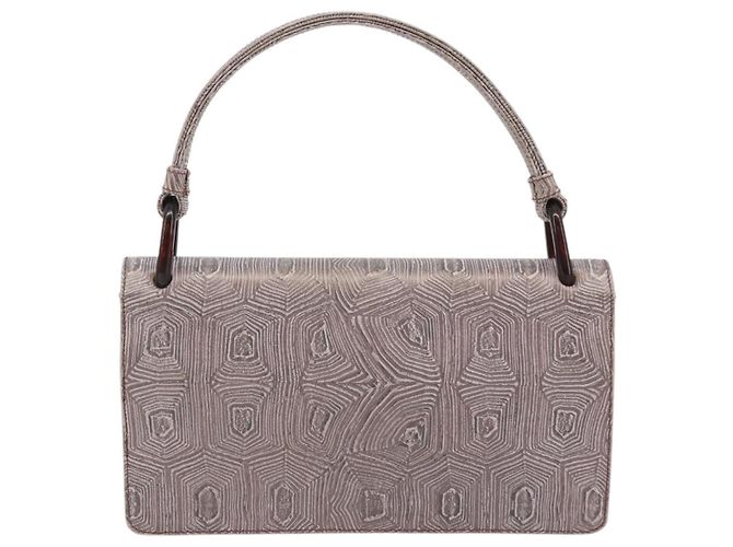 Bolsa de mão PRADA de couro roxo prata Auth am12034V - vista 2
