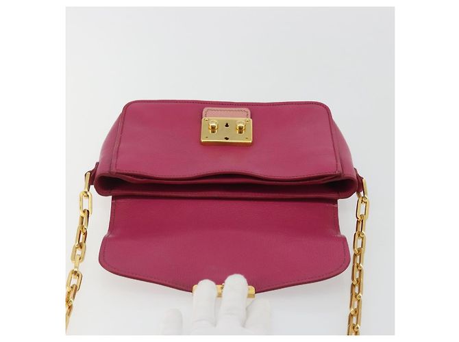 Borsa a Spalla Miu Miu in Pelle Rosa e Oro Auth 190333A D'oro - vista 10