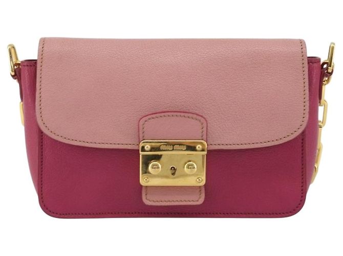 Borsa a Spalla Miu Miu in Pelle Rosa e Oro Auth 190333A D'oro - vista 13