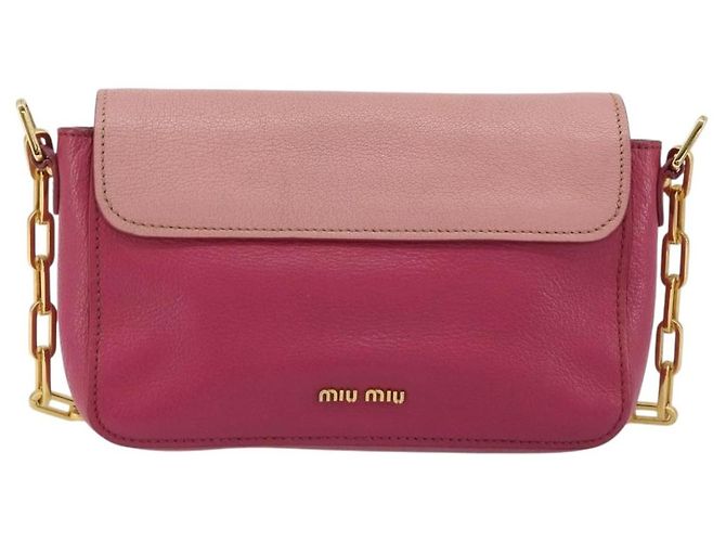 Borsa a Spalla Miu Miu in Pelle Rosa e Oro Auth 190333A D'oro - vista 2