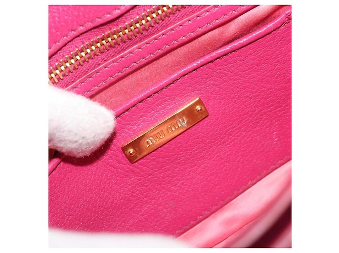 Borsa a Spalla Miu Miu in Pelle Rosa e Oro Auth 190333A D'oro - vista 20