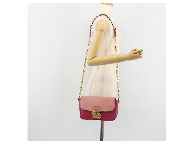 Borsa a Spalla Miu Miu in Pelle Rosa e Oro Auth 190333A D'oro - vista 27