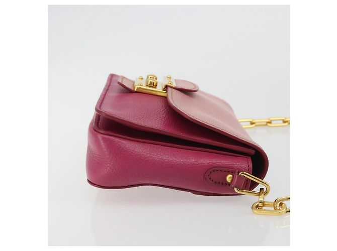 Borsa a Spalla Miu Miu in Pelle Rosa e Oro Auth 190333A D'oro - vista 3