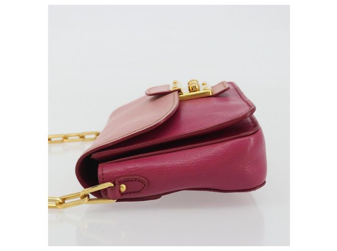 Borsa a Spalla Miu Miu in Pelle Rosa e Oro Auth 190333A D'oro - vista 4