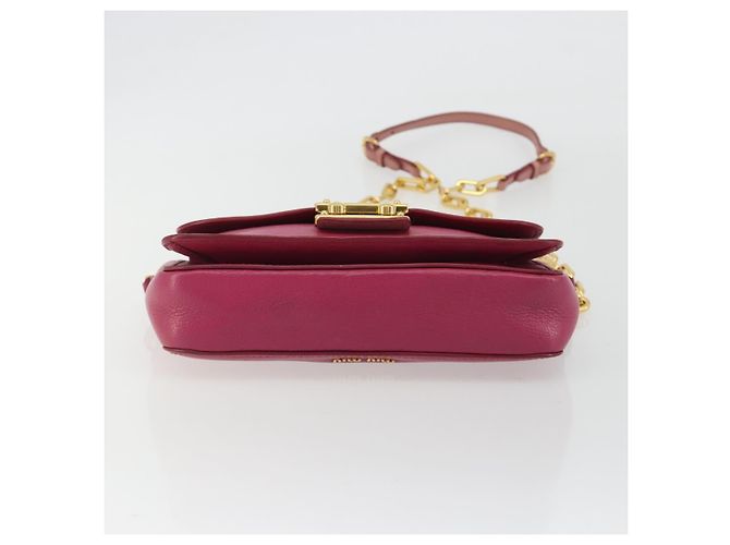 Borsa a Spalla Miu Miu in Pelle Rosa e Oro Auth 190333A D'oro - vista 5
