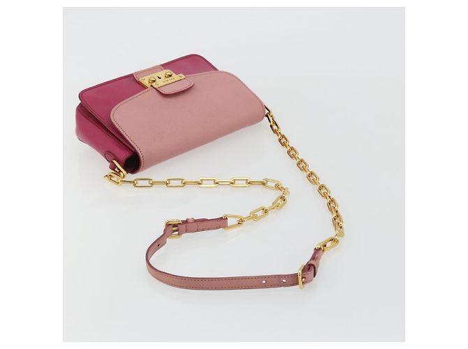 Borsa a Spalla Miu Miu in Pelle Rosa e Oro Auth 190333A D'oro - vista 7