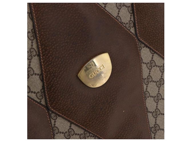 GUCCI GG Supreme Trunk PVC Beige Oro Autentico 187964 D'oro - vista 16