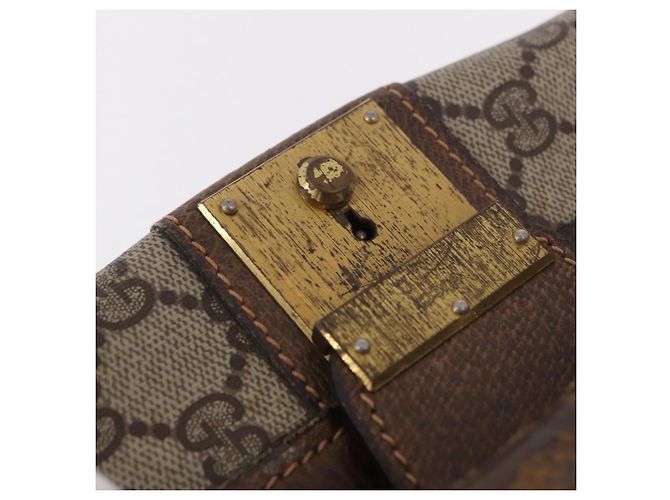GUCCI GG Supreme Trunk PVC Beige Oro Autentico 187964 D'oro - vista 17
