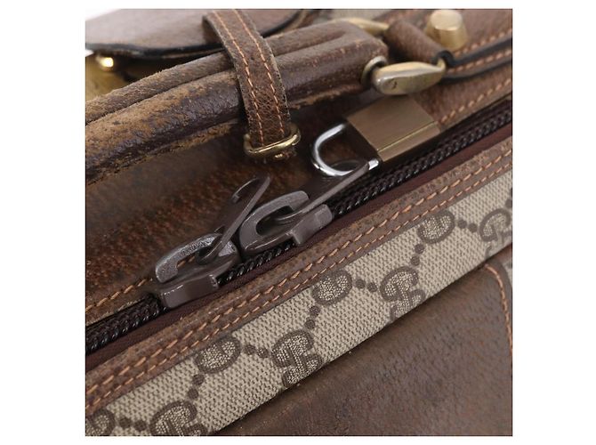 GUCCI GG Supreme Trunk PVC Beige Oro Autentico 187964 D'oro - vista 19