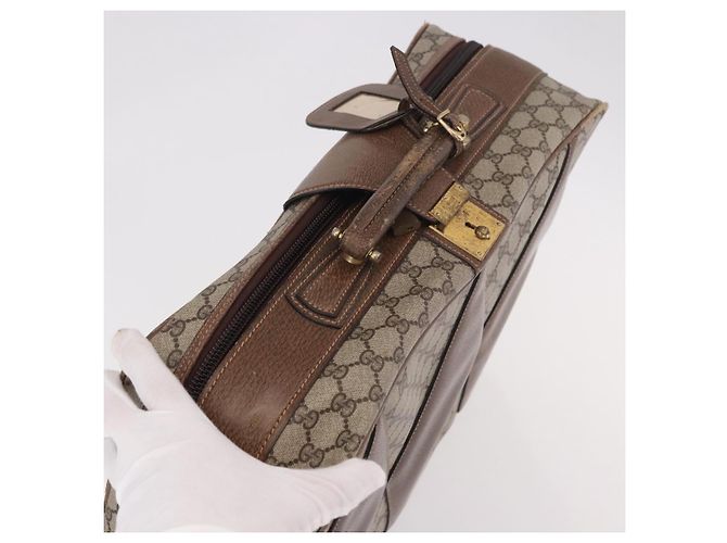 GUCCI GG Supreme Trunk PVC Beige Oro Autentico 187964 D'oro - vista 6