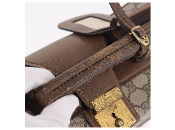 GUCCI GG Supreme Trunk PVC Beige Oro Autentico 187964 D'oro - vista 7