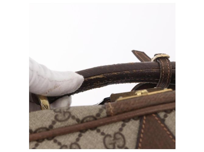 GUCCI GG Supreme Trunk PVC Beige Oro Autentico 187964 D'oro - vista 8