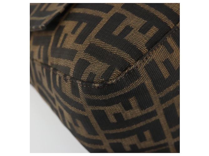 FENDI Zucca Canvas Mamma Baguette Shoulder Bag Black Brown Auth BA13733V Marrone Nero - vista 14